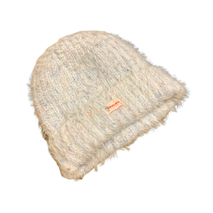 蓝色毛绒针织帽子女秋冬季毛茸茸大头围显脸小保暖可爱毛线帽加厚