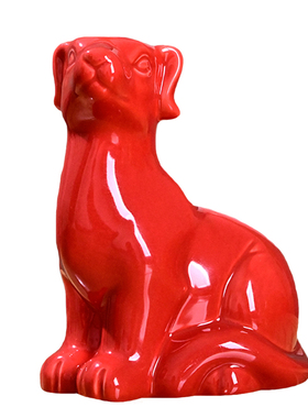 陶瓷白狗十二生肖办公玄关客厅家居饰品简约现代工艺品可爱小摆件