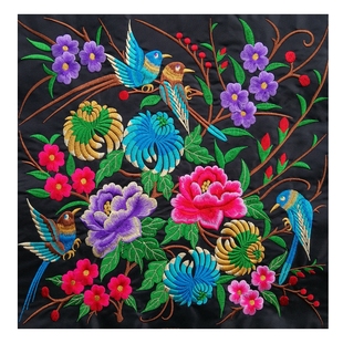 绣花民族披风居家装饰机绣特色防手工艺品苗绣刺绣片辅料厂家定制