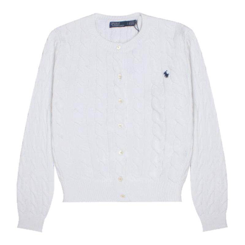 POLO RALPH LAUREN女士纯色刺绣绞花长袖毛衫211891643