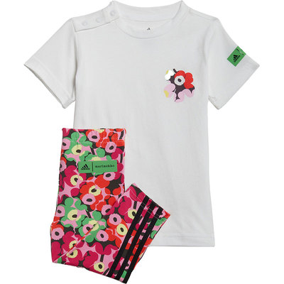 Adidas/阿迪达斯正品MARIMEKKO联名婴童运动短袖套装H65812