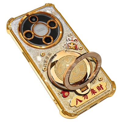 马年八方来财适用荣耀x70手机壳新款简约荣耀x60Pro外壳多功能支架x50硅胶软壳好看防摔x70i透明保护壳女款