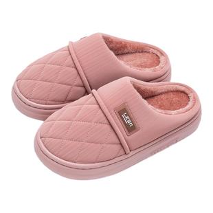 防水棉拖鞋女款冬季2025新款家居室内保暖防滑皮面拖鞋男外穿冬天