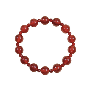 庙街文玩2026鸿运玛瑙手串（LU思同款）生日礼物本命红叠戴