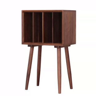 黑胶唱机柜实木简约CD专辑展示架子杂志书柜收纳柜落地置物架定制