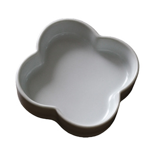 问心堂汝窑海棠墨碟四瓣五瓣陶瓷墨碟墨汁墨水砚台专用文房四宝初学者书画书法笔搁文房雅器