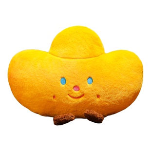 创意金元宝金子靠垫毛绒抱枕黄色笑脸靠垫居家装饰新年吉祥物沙发