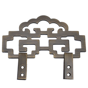 仿古五金挂扁镜框木雕匾托铜配件装裱画挂店牌拉钩铜环相框挂件