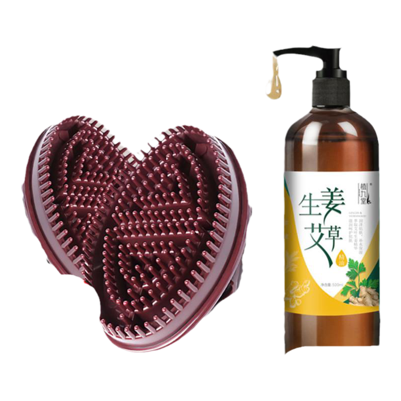 生姜艾草按摩精油通经络全身开背推背身体发热推拿刮痧刷子