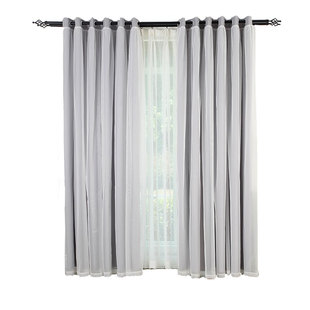 双层带纱窗帘客厅卧室ins风 布纱一体双层全遮光复古纱帘法式北欧