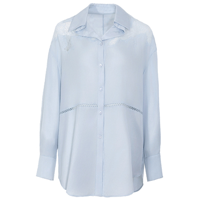 BLANCORE宽松通勤蕾丝拼贴衬衫