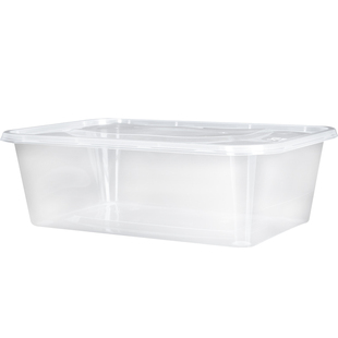 长方形1250ml一次性餐盒塑料透明饭盒外卖打包盒水果盒带盖快餐盒