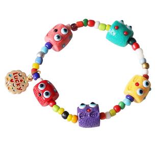 川野多巴胺小怪兽手链网红气质情侣手环可爱小众设计皮筋送男朋友