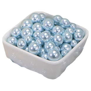 斯迪鹿高亮海蓝色diy仿施家珍珠半孔散珠手工DIY材料配件装饰饰品