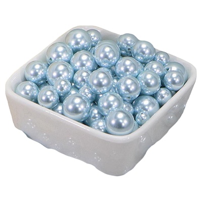 高亮海蓝色仿珍珠半孔散珠