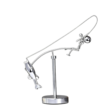 渔夫平衡摆钓鱼解压玩具桌上不倒翁渔小人模型创意摆件创意礼物