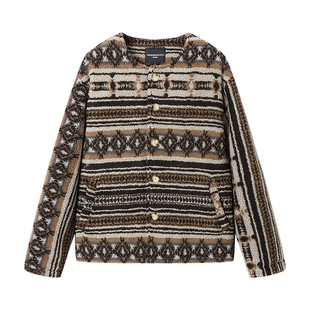 白口阳【游牧神话】弗尔岛游牧艺术民族风羔羊毛厚外套男女同款冬