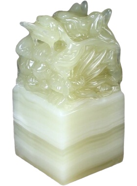 巴基斯坦玉石玉玺庆典桌面摆件