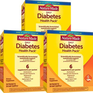 美国NatureMade糖尿健康包糖友每日营养维生素铬元素片血糖宝*3盒