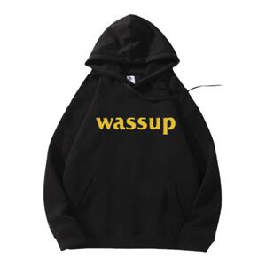 WASSUP潮牌美式宽松连帽卫衣男女款休闲秋冬季加绒帽衫情侣外套春