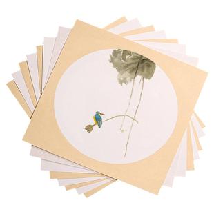 加厚国画宣纸卡纸生宣熟宣空白半生熟毛笔书法作品纸圆形镜片扇面