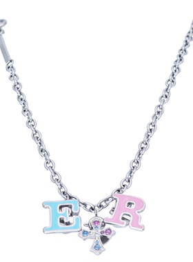 定制字母可拆卸吊坠项链甜酷风