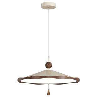 箭牌胡桃木纹餐厅吊灯法式中古风高级感风铃灯日式侘寂氛围茶室灯