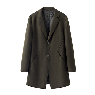 外贸大牌男装外套夹棉正品撤标尾货清仓2024秋冬季新款羊毛大衣