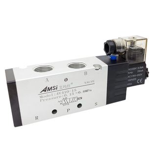 气动电磁阀4V410-15 24V二位五通气缸换向阀电磁控制阀换气阀220V