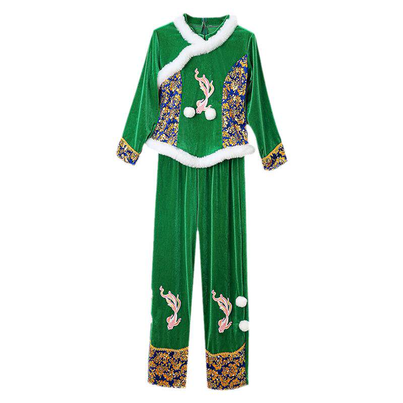秋冬新款金丝绒广场舞套装打鼓服
