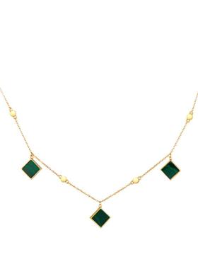 SOLDEVERANO方形礼物甜酷锁骨链