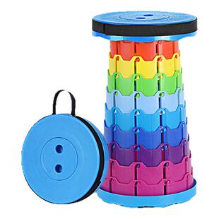 折叠板凳升降伸缩凳子户外露营椅子钓鱼板凳便携式彩虹排队小马扎