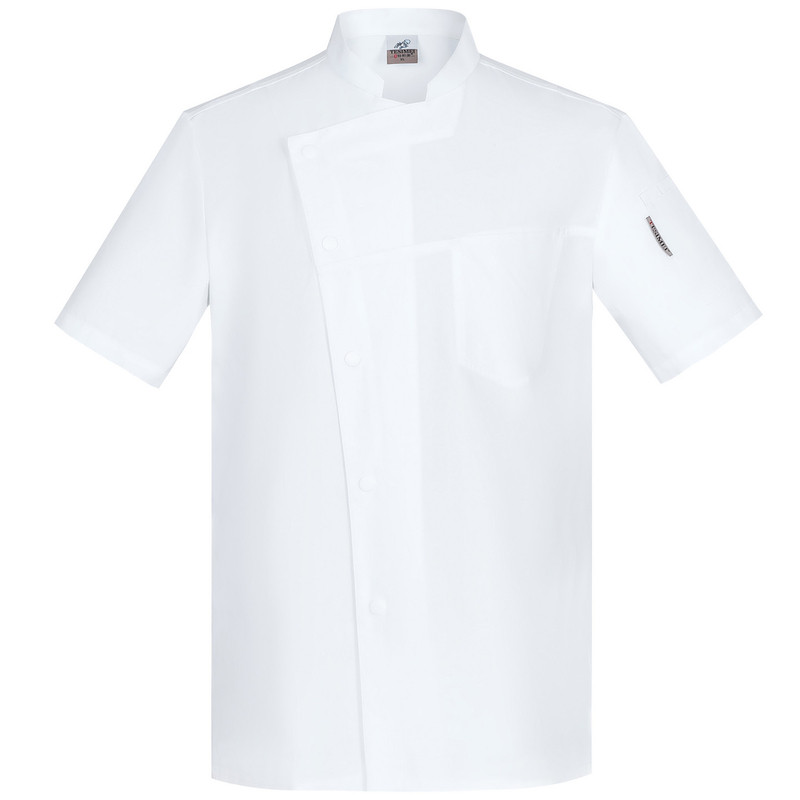 特斯美夏季厨师工服短袖纯棉定制
