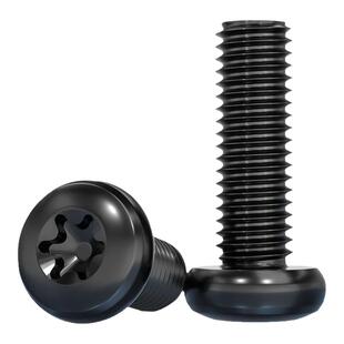 黑色304不锈钢圆头盘头内梅花防盗螺丝钉镀黑锌发黑M2M3M4M5M6mm