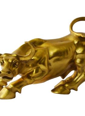 黄铜牛摆件办公室旺市牛客厅酒柜电视柜商铺开业乔迁礼品大号