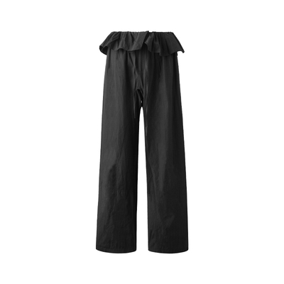 ourhour花苞松紧腰抽绳弯刀裤