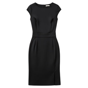 春秋新款职业装无袖背心黑色ol连衣裙子大码女装一步修身秋冬长袖