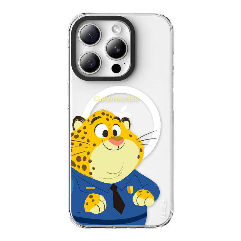正版迪士尼疯狂动物城豹警官狐狸尼克朱迪适用iphone16pro max手机壳透明磁吸充电苹果15pro卡通防摔保护套1