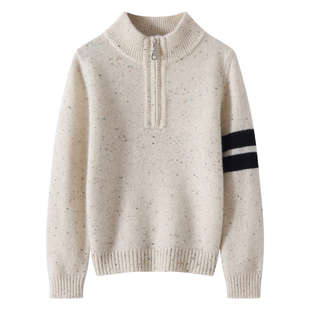 儿童羊毛衫男童半高领拉链毛衣女童针织衫宝宝加厚内搭打底上衣