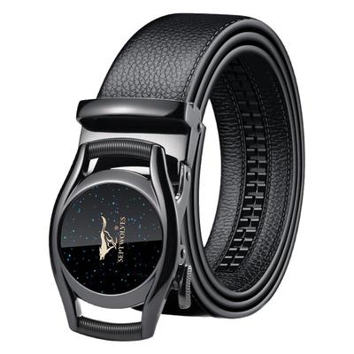 七匹狼男表盘牛皮自动扣