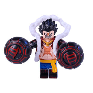 原创积木海贼王人仔四挡路飞索隆白胡子第三方diy拼装玩具小模型