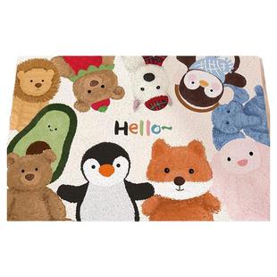 入户门地垫系玩偶丝圈进门垫可裁剪除尘耐脏玄关地毯防滑脚垫