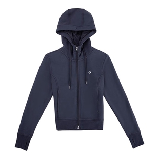 Converse匡威女子短款卫衣外套运动休闲针织连帽开衫 WCJ132-GDA