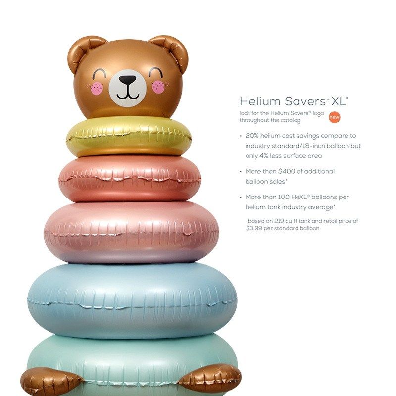 跨境派对装饰拍照道具汽球卡通号叠层圈圈气球4D站立大熊蛋糕立体