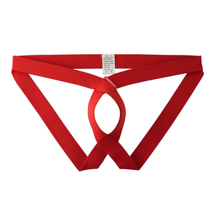 男士简约新年大红性感丁字裤双丁裤后空提臀免脱阴囊托弹力带内裤