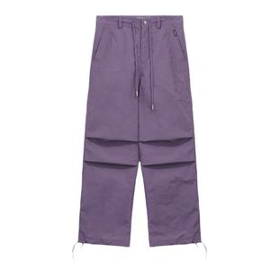 Unvesno (UN)打褶皱抽绳降落伞裤可调节束脚防水长裤夏季薄款裤子