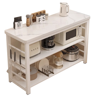 岩板厨房置物架家用落地切菜桌多功能橱柜微波炉烤箱多层收纳架子
