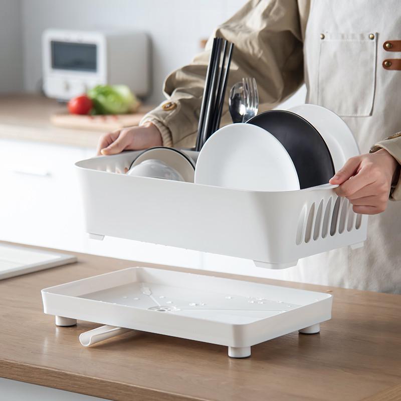 厨房沥水碗架家用餐具放碗碟置物架台面多功能装碗筷收纳箱盒大号