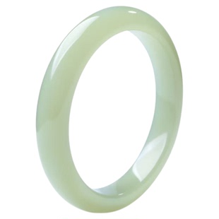 新疆和田玉青白玉平替手镯玉髓玉镯子叮当镯晴水圆条冰透阿富汗玉