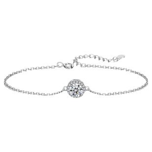 正品莫桑石手链钻石手镯925纯银镶嵌镀金AU750白金银饰送女友礼物